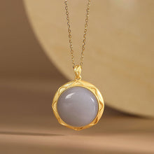 Load image into Gallery viewer, Lokaloca Silver Inlaid Natural  Smoky Purple Jade Pendant Necklace
