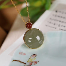 Load image into Gallery viewer, Silver Inlaid Natural Jade Inlaid Necklace Niche Design Women&#39;s Accessories
