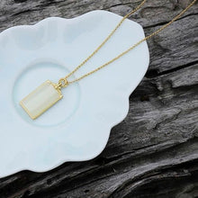 Load image into Gallery viewer, Lokaloca Natural White Jade Pendant Square Necklace
