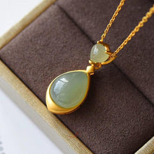 Load image into Gallery viewer, Silver Inlaid Natural Jade Pendant Necklace Vintage Retro Style Brand Jewelry
