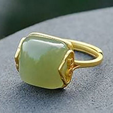 Load image into Gallery viewer, Lokaloca Silver Inlaid Natural Fine Jade Open Adjustable Ring
