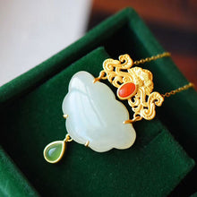 Load image into Gallery viewer, Silver Inlaid Pendant Natural Fine White Jade Butterfly Vintage Retro Women&#39;s Pendant Necklace
