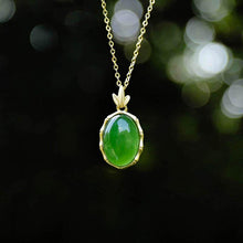 Load image into Gallery viewer, Lokaloca Natural Green Jade Pendant Necklace
