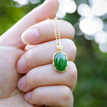 Load image into Gallery viewer, Lokaloca Natural Green Jade Pendant Necklace
