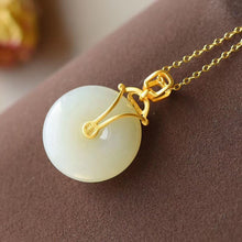 Load image into Gallery viewer, Silver Natural Fine White Jade Necklace Pendant Peaceful Vintage Craft Women&#39;s Brand Jewelry
