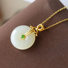 Load image into Gallery viewer, Silver Natural Fine White Jade Necklace Pendant Peaceful Vintage Craft Women&#39;s Brand Jewelry
