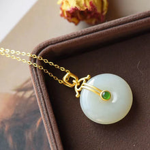 Load image into Gallery viewer, Silver Natural Fine White Jade Necklace Pendant Peaceful Vintage Craft Women&#39;s Brand Jewelry
