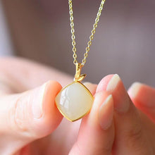 Load image into Gallery viewer, Silver Natural Fine Jade Pendant Necklace Cute Women Brand Jewelry
