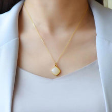 Load image into Gallery viewer, Silver Natural Fine Jade Pendant Necklace Cute Women Brand Jewelry
