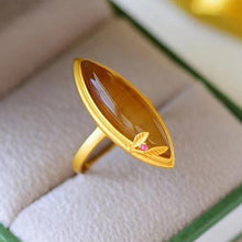 Load image into Gallery viewer, Lokaloca Natural Yellow JadeOpening Adjustable Ring
