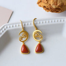 Load image into Gallery viewer, Silver Natural Southern Red Agate  Earrings Retro Niche Design Craft Cute Women Charm Brand Jewelry
