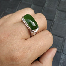 Load image into Gallery viewer, Silver Creative Geometric Natural Jade Jasper Opening Adjustable Ring For Men and Women
