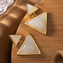 Load image into Gallery viewer, Silver Inlaid Fine Jade Crafts Niche Design Elegant Luxury Vintage Retro Geometric Triangle Women&#39;s Brand Jewelry
