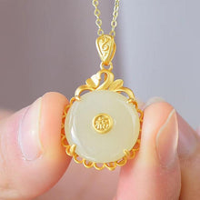 Load image into Gallery viewer, Silver Inlaid White Jade Pendant Vintage Style Retro Charm Niche Design Women&#39;s Brand Jewelry
