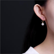 Load image into Gallery viewer, Silver Inlaid Natural Fine Jade Round Bead Earrings Vintage Retro Women&#39;s Brand Jewelry
