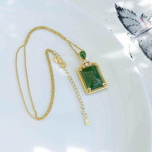 Load image into Gallery viewer, Lokaloca Natural Green Jade Pendant Necklace
