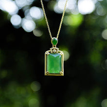 Load image into Gallery viewer, Lokaloca Natural Green Jade Pendant Necklace
