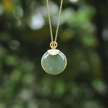 Load image into Gallery viewer, Lokaloca Silver Inlaid Natural Fine Jade Pendant Necklace
