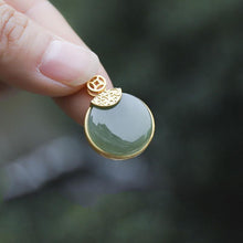 Load image into Gallery viewer, Lokaloca Silver Inlaid Natural Fine Jade Pendant Necklace
