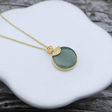 Load image into Gallery viewer, Lokaloca Silver Inlaid Natural Fine Jade Pendant Necklace
