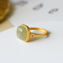 Load image into Gallery viewer, Lokaloca Natural Fine Jade Geometric Opening Adjustable Ring
