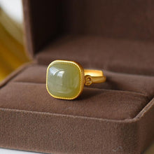 Load image into Gallery viewer, Lokaloca Natural Fine Jade Geometric Opening Adjustable Ring
