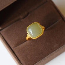 Load image into Gallery viewer, Lokaloca Natural Fine Jade Geometric Opening Adjustable Ring
