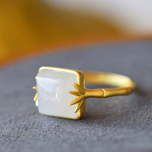 Load image into Gallery viewer, Silver Inlaid Natural Fine Jade Cool Craft Luxury Women Charm Opening Adjustable Ring
