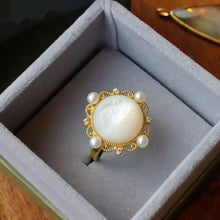 Load image into Gallery viewer, Silver Inlaid White Pearl Retro Niche Design Luxury Charm Women Opening Adjustable Ring
