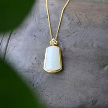 Load image into Gallery viewer, Lokaloca Silver Natural Fine Jade Pendant Necklace
