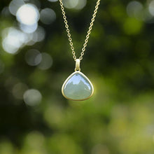 Load image into Gallery viewer, Lokaloca Natural Fine Jade Waterdrop Pendant 925 Silver Necklace
