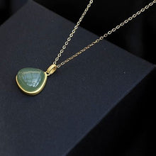 Load image into Gallery viewer, Lokaloca Natural Fine Jade Waterdrop Pendant 925 Silver Necklace
