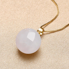 Load image into Gallery viewer, Natural Fine White Jade Bead Pendant Necklace Women&#39;s Brand Jewelry
