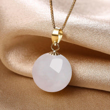 Load image into Gallery viewer, Natural Fine White Jade Bead Pendant Necklace Women&#39;s Brand Jewelry
