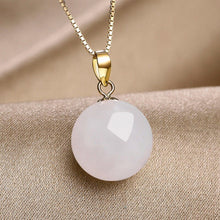 Load image into Gallery viewer, Natural Fine White Jade Bead Pendant Necklace Women&#39;s Brand Jewelry
