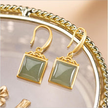 Load image into Gallery viewer, Lokaloca Silver Natural Fine Jade Earrings
