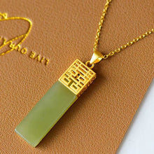 Load image into Gallery viewer, Silver Natural Fine Jade Good Fortune Pendant Necklace
