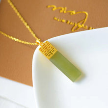 Load image into Gallery viewer, Silver Natural Fine Jade Good Fortune Pendant Necklace
