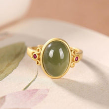 Load image into Gallery viewer, Silver Natural White Jade Oval Ring Craftsmanship Vintage Retro Opening Adjustable Women&#39;s Brand Jewelry
