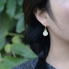 Load image into Gallery viewer, Silver Inlaid Natural Fine Jade Round Earrings Niche Design Cool Women&#39;s Brand Jewelry
