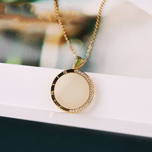 Load image into Gallery viewer, Silver Inlaid Natural Fine White Jade Pendant Necklace Creative Round Niche Design Women&#39;s Brand Jewelry
