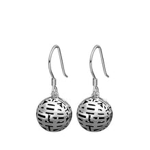 Load image into Gallery viewer, Silver Vintage Retro Round Hollow Lucky Earrings Women&#39;s Luxury Elegant Jewelry
