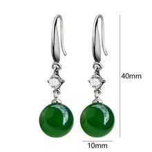 Load image into Gallery viewer, Lokaloca 925 Sliver Natural Chalcedony Jade Jewelry Earrings
