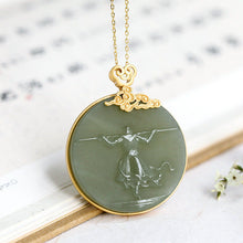 Load image into Gallery viewer, Silver Inlaid Natural Fine Jade Pendant Necklace Vintage Retro Journey To The West Luxury Charm Women&#39;s Brand Jewelry
