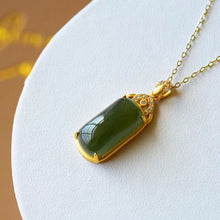 Load image into Gallery viewer, Lokaloca Natural Green Jade Pendant Necklace
