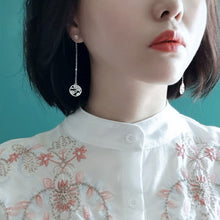 Load image into Gallery viewer, Silver Exquisite Women&#39;s Vintage Plum Blossom Long Earrings Elegant High-end Ladies Jewelry
