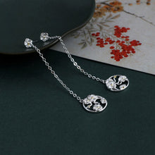 Load image into Gallery viewer, Silver Exquisite Women&#39;s Vintage Plum Blossom Long Earrings Elegant High-end Ladies Jewelry
