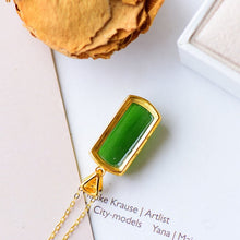 Load image into Gallery viewer, Lokaloca Natural Fine Jade Jasper Pendant Necklace
