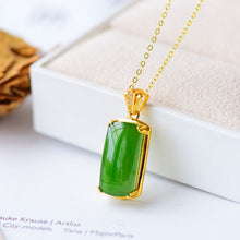 Load image into Gallery viewer, Lokaloca Natural Fine Jade Jasper Pendant Necklace
