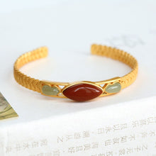 Load image into Gallery viewer, Silver Inlaid Natural Fine Southern Red Agate Bracelet Classical  Weaving Unique Craft Female Jewelry
